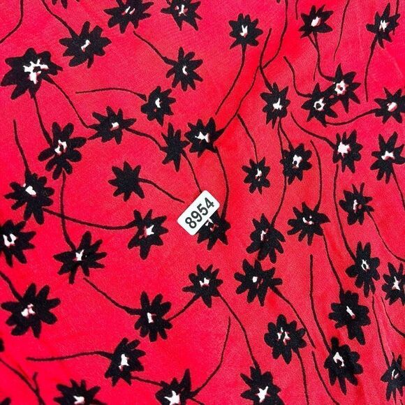 Express Shirt Womens Small Crew Neck Long Bell Sleeve Floral Red New - Picture 10 of 12